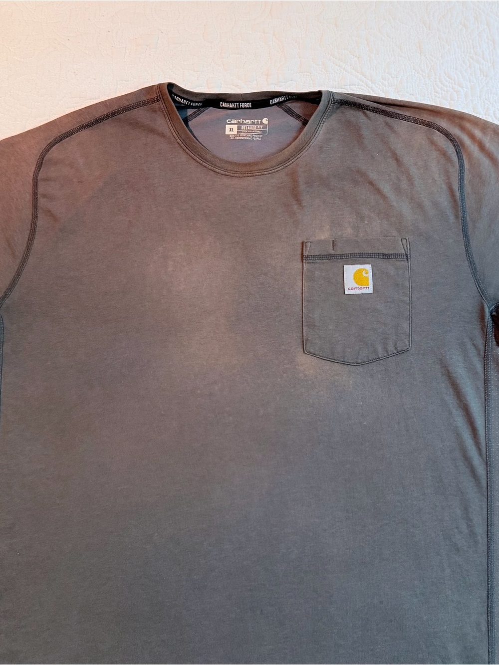 Carhartt Force | Relaxed Fit | Pocket T-Shirt | Gray | Size XL Workwear